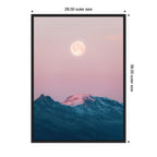Sylvie Pastel Moonrise over Icelandic Mountains Framed Canvas by Michael Schauer