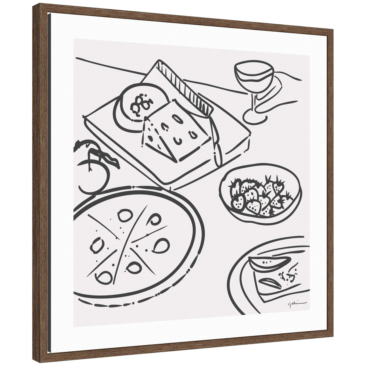 Dinner Club by Gabrielly Guedes Framed Canvas Wall Art Print