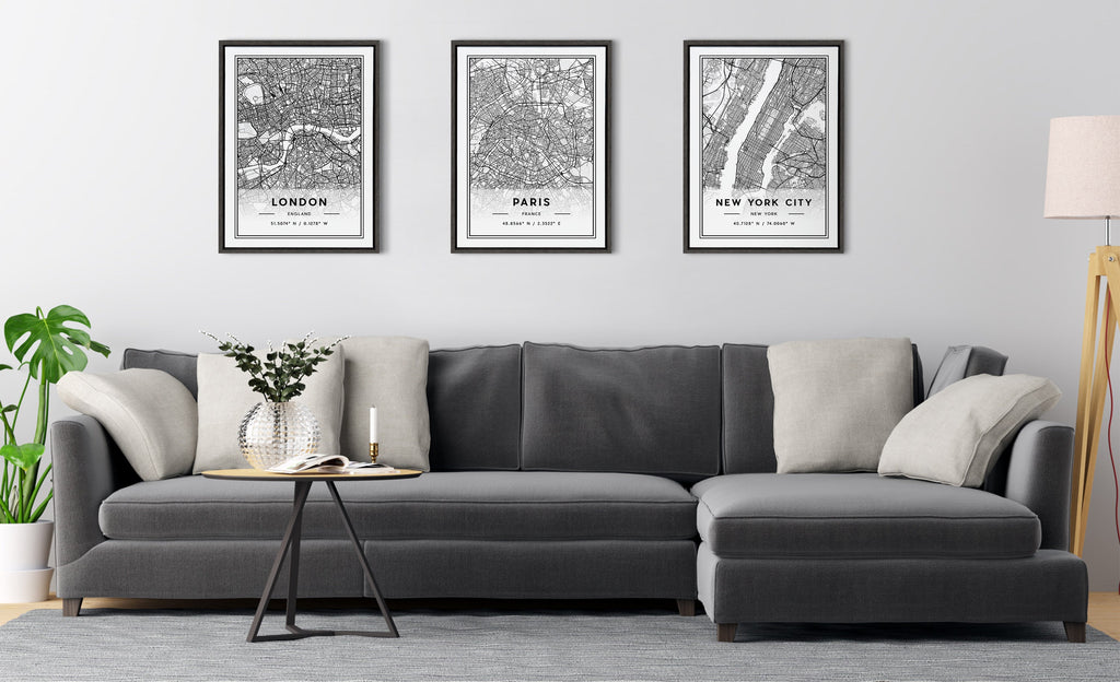 Sylvie New York City Map Framed Canvas by Jake Goossen