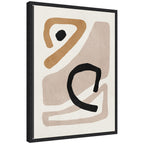 Sylvie Neutral Abstract 1 Minimal Modern Art Framed Canvas by July Art Prints
