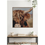 Nosy Highland by Laura Evans Framed Canvas Wall Art Print