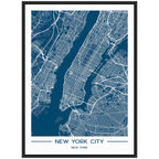 Sylvie NYC Blue Color Map Framed Canvas by Jake Goossen