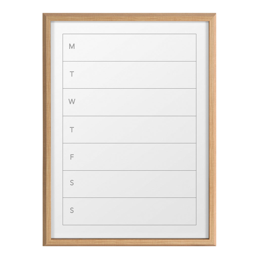 Blake Weekly Menu Framed Printed Glass by The Creative Bunch Studio