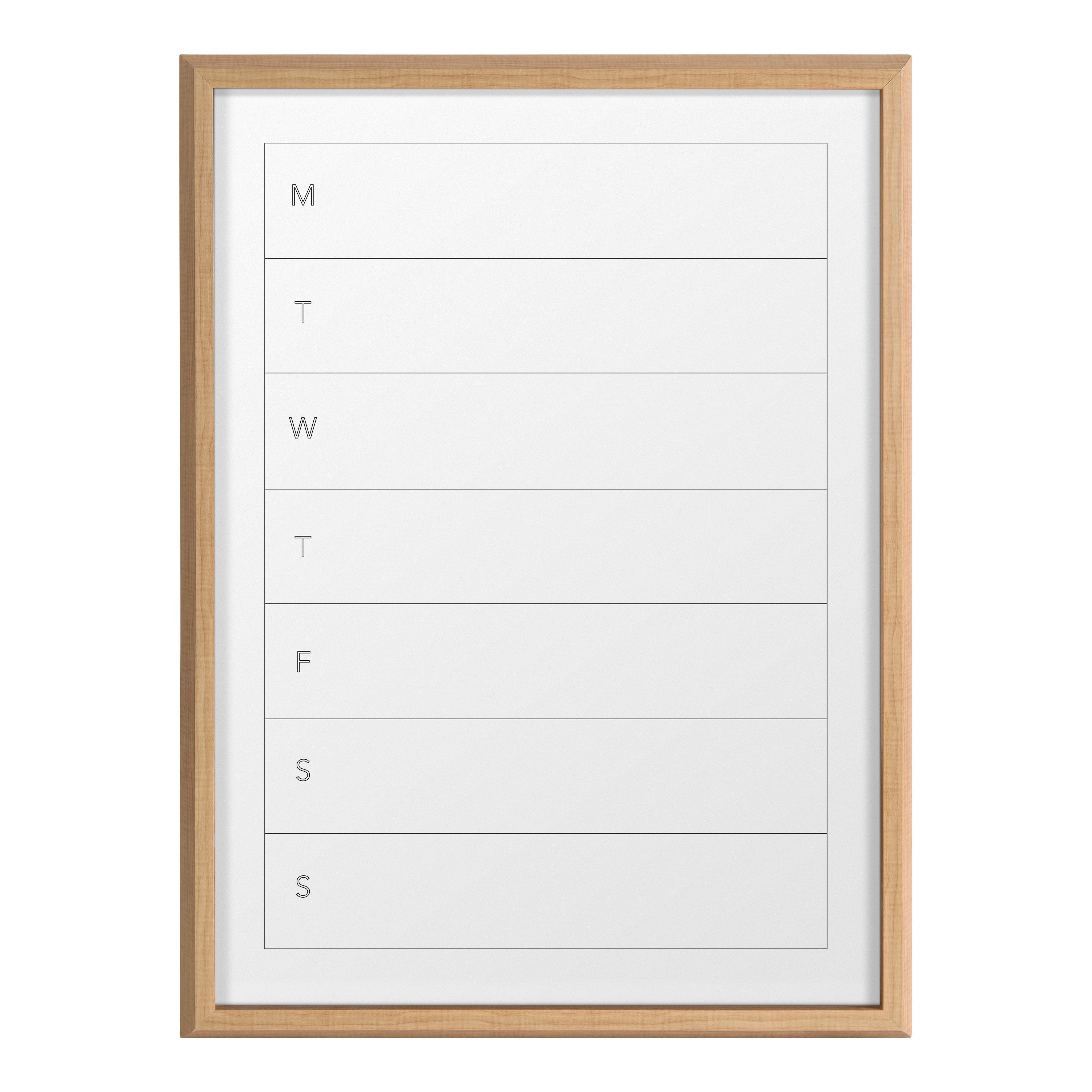 Blake Weekly Menu Framed Printed Glass by The Creative Bunch Studio