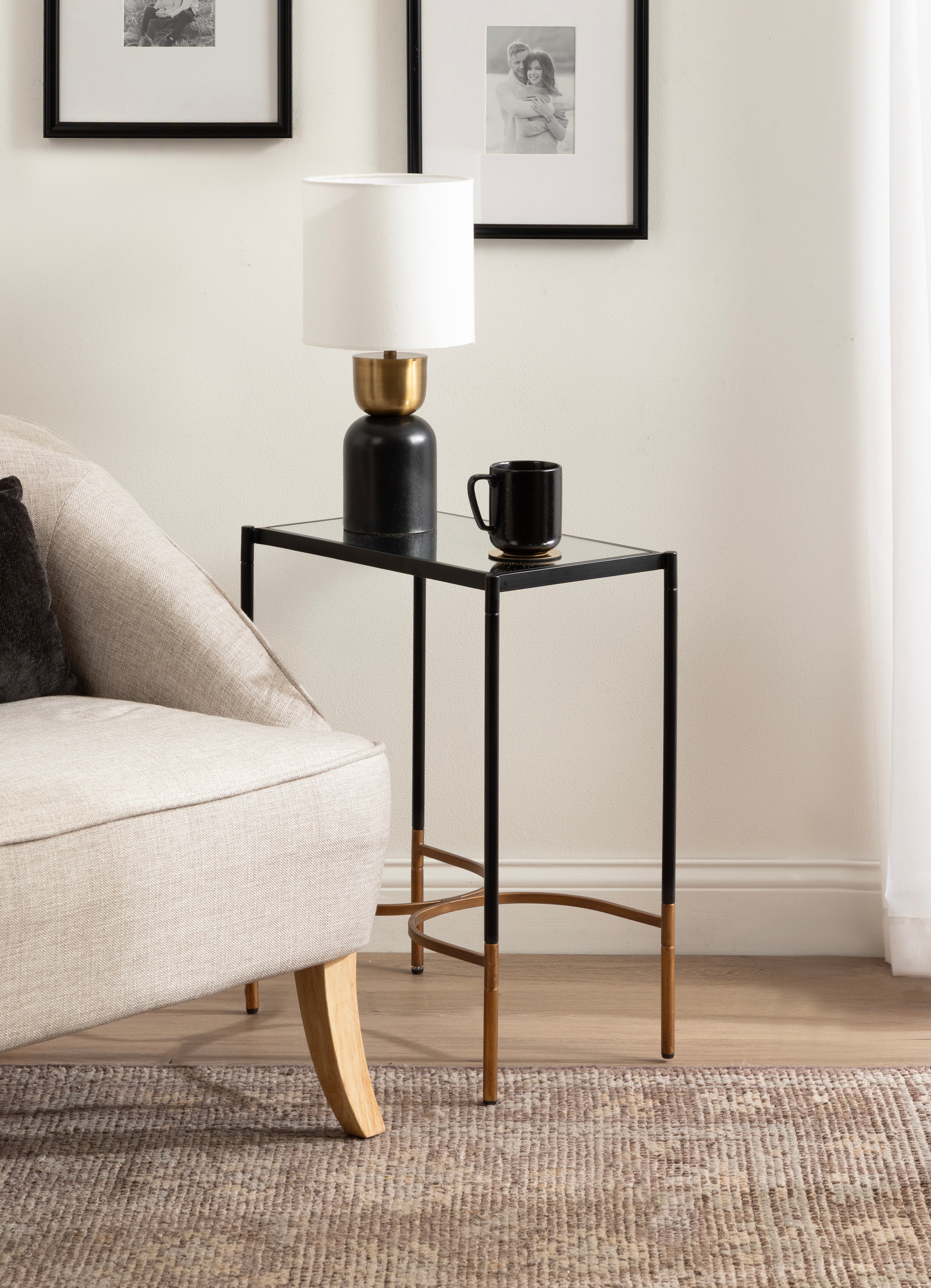 Catriona Side Table Mirror and Metal