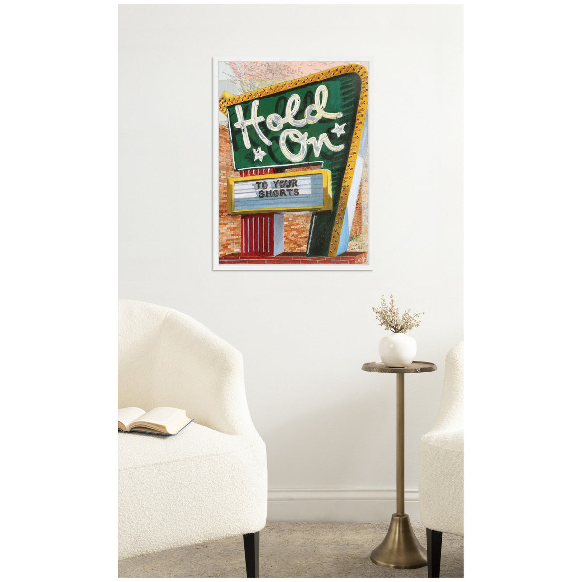 Hold On To Your Shorts by Krista V. Allenstein Framed Canvas Wall Art Print