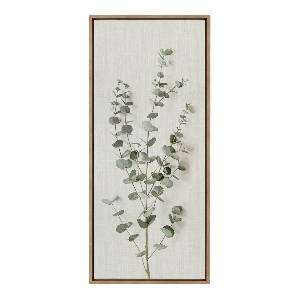 Sylvie Eucalyptus Botanical I Framed Canvas by The Creative Bunch Studio