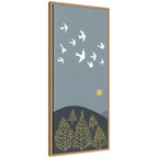 Sylvie Hilltop Flight Linocut Bird Framed Canvas by Giuliana Lazzerini