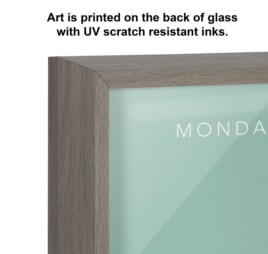 Blake This Week Teal Framed Printed Glass by The Creative Bunch Studio