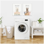Sylvie Alpaca Fluff Fold and Racoon Little Rascal Laundry Framed Canvas Art Set by Amy Peterson