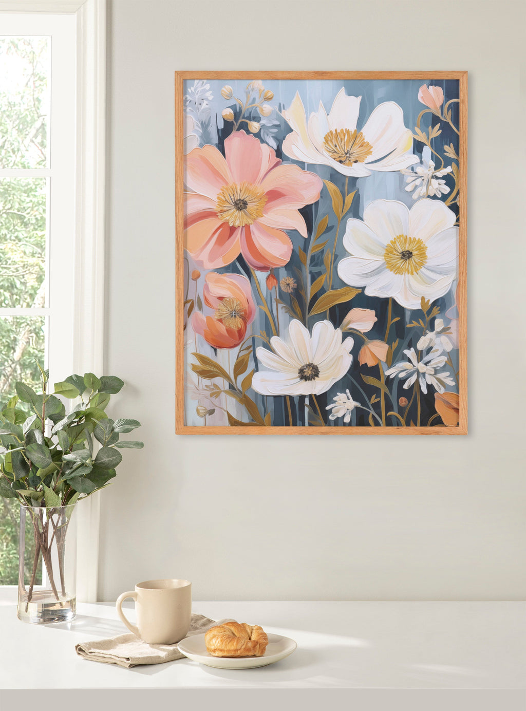 Gallery Boho Flowers in Muted Neutrals Print by The Creative Bunch Studio
