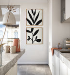 Sylvie Modern Botanical Neutral Abstract 2 Framed Canvas by The Creative Bunch Studio