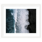 Framed Art Ocean Waves on the Black Beach in Iceland by Michael Schauer