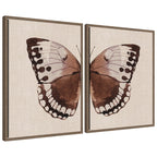 Sylvie Retro Butterfly Watercolor - 2 Piece Framed Canvas Art Set by The Creative Bunch Studio