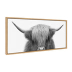 Sylvie Hey Dude Highland Cow Framed Canvas by The Creative Bunch Studio