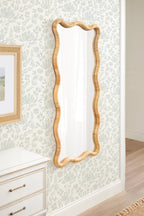 Rahfy Rattan Rectangle Scallop Mirror