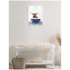 Sylvie Highland Cow in Eclectic Blue Bathtub Framed Canvas by Amy Peterson