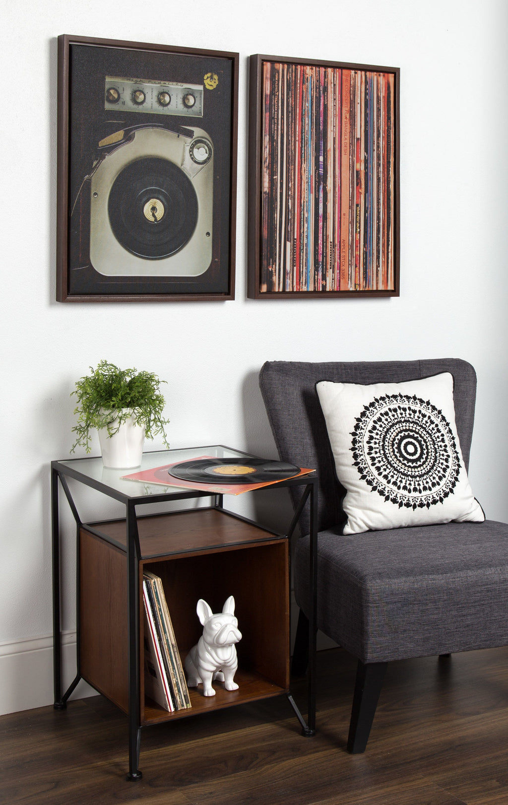 Sylvie Records Framed Canvas by Robert Cadloff of Bomobob