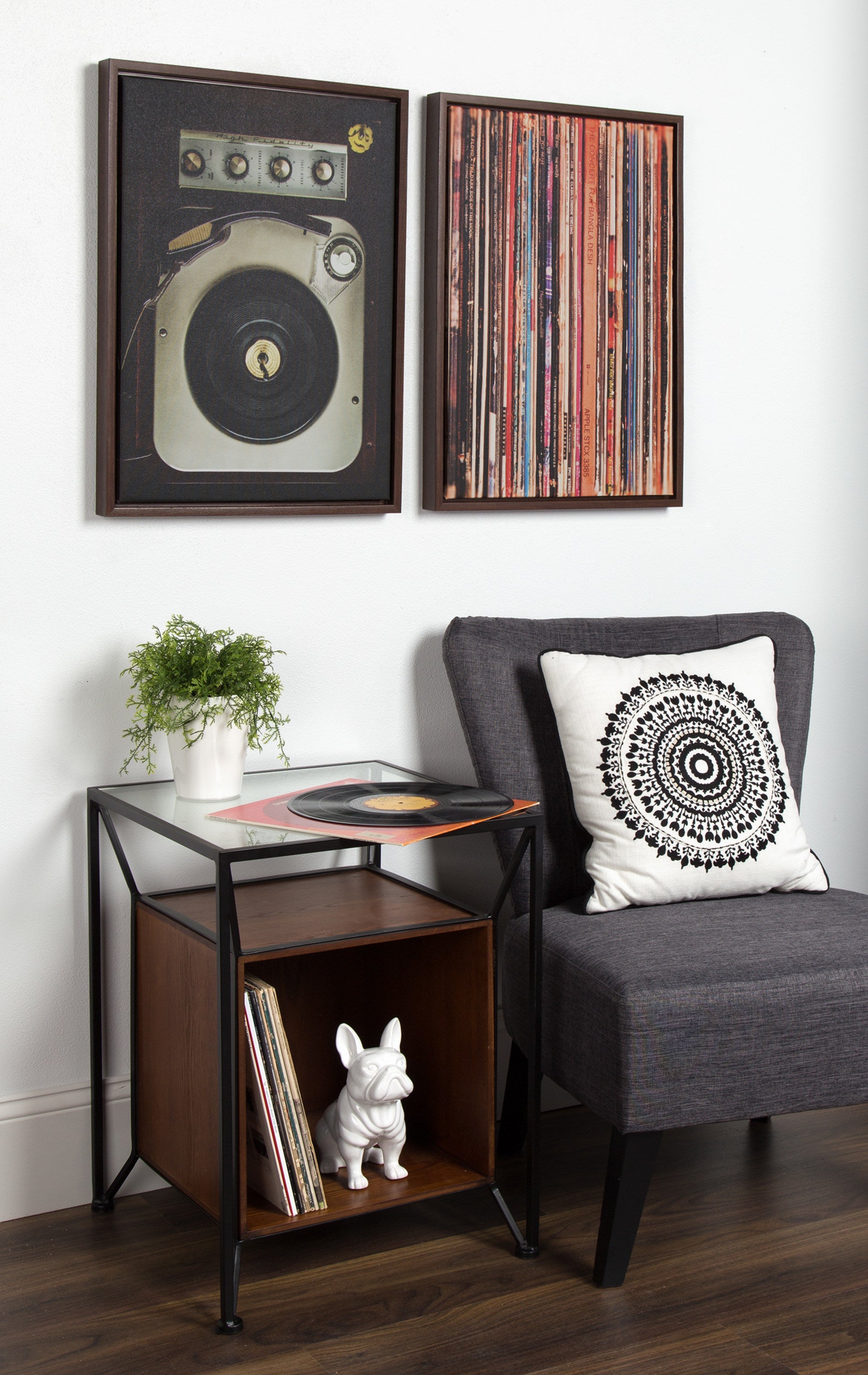 Sylvie Records Framed Canvas by Robert Cadloff of Bomobob