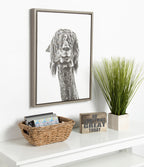 Sylvie Curly Hair Alpaca Framed Canvas by Simon Te Tai