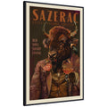WG Sazerac Bison Buffalo by The Whiskey Ginger Framed Canvas Wall Art Print