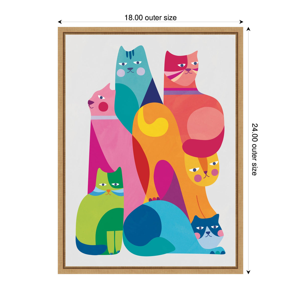 Modern Abstract Cats by Rachel Lee Framed Canvas Wall Art Print