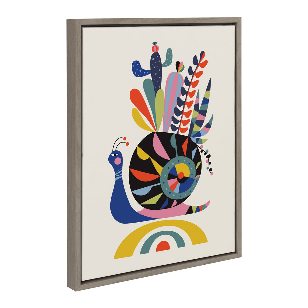 Sylvie Snail Framed Canvas by Rachel Lee of My Dream Wall