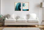Sylvie Wave 1 and 2 Framed Canvas Art Set