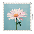 Sylvie Delicate Daisy 1 Teal Framed Canvas by The Creative Bunch Studio