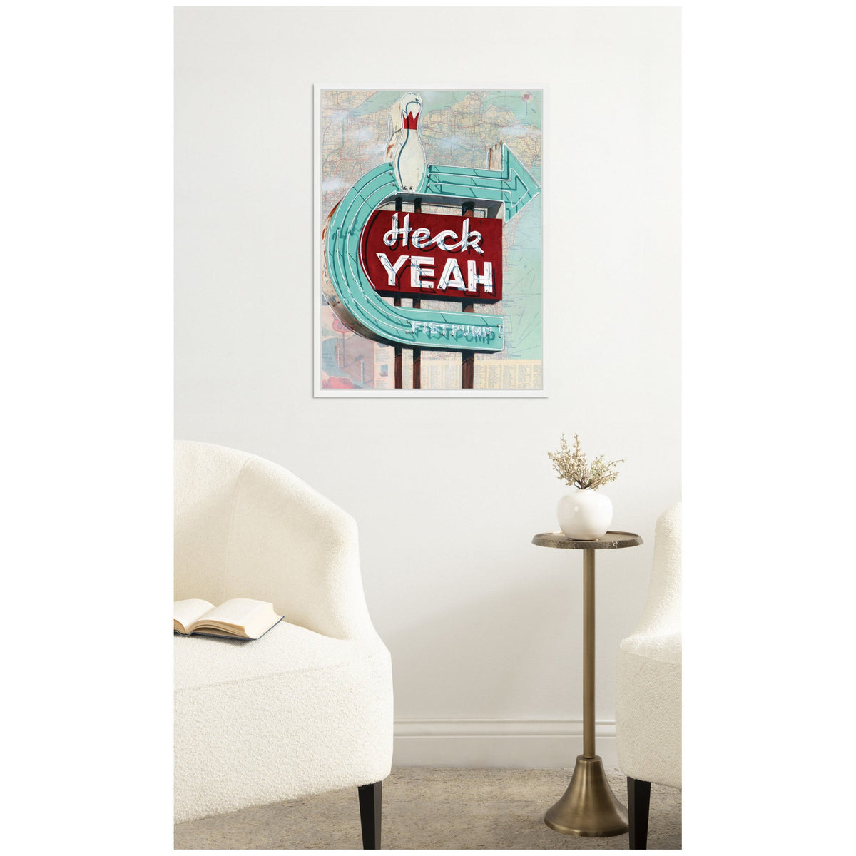 Heck Yeah by Krista V. Allenstein Framed Canvas Wall Art Print