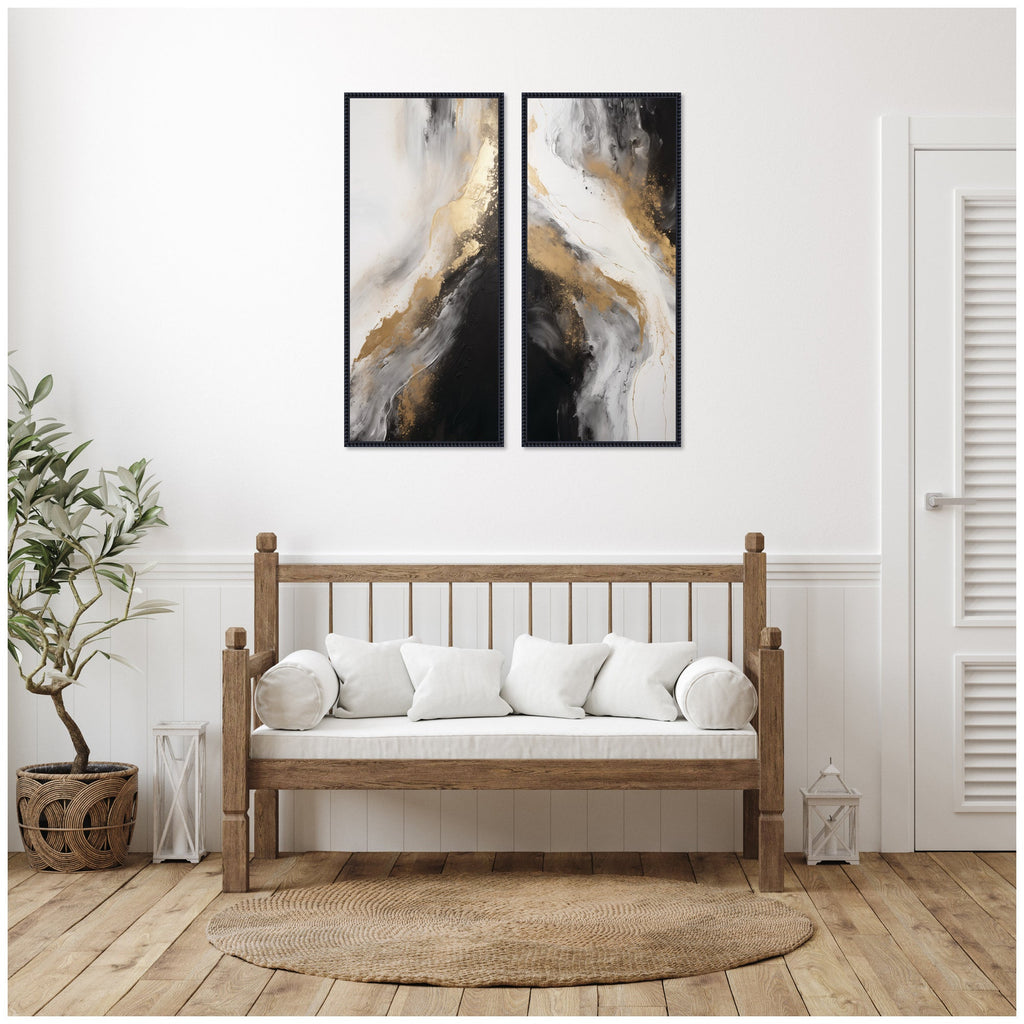 Luxe Drift 2 Piece Framed Canvas Wall Art Set by The Creative Bunch Studio
