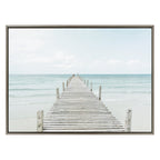 Sylvie Wooden Pier on Beach Framed Canvas by Amy Peterson Art Studio