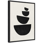 Sylvie Black Geometric Abstract 1 Framed Canvas by July Art Prints