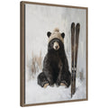 Sylvie Framed Canvas Winter Bear Waiting to Ski by The Creative Bunch Studio