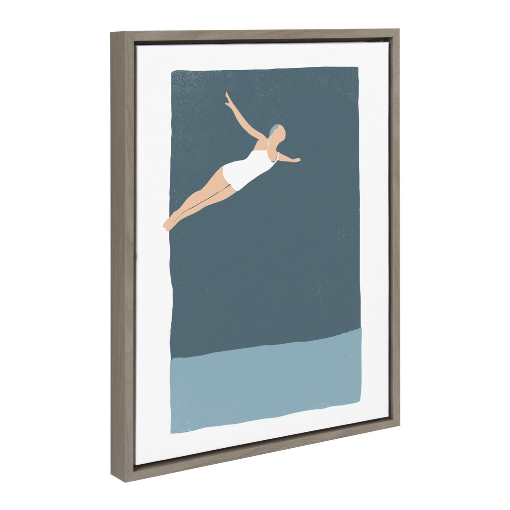 Sylvie The Leap Framed Canvas by Rocket Jack