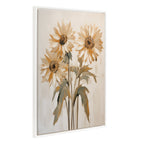 Sylvie Beaded Soft Sunflowers Framed Canvas by The Creative Bunch Studio