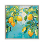 Sylvie Beaded Lemon Tree Framed Canvas by The Creative Bunch Studio