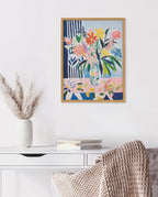 Gallery Cheerful Maximalist Flower Vase Print by The Creative Bunch Studio