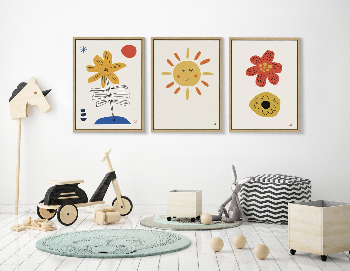 Sylvie Sleepy Sun Framed Canvas by Kelly Knaga