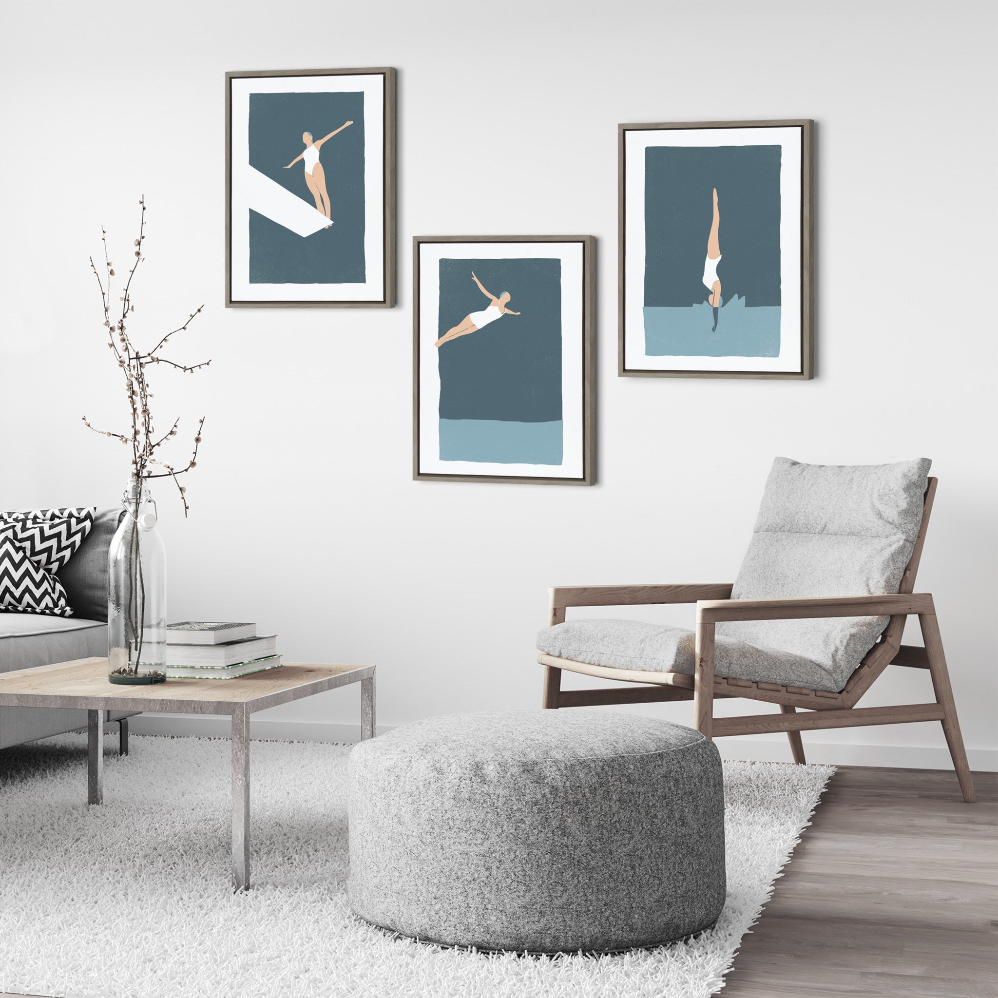 Sylvie Contemplation Framed Canvas by Rocket Jack