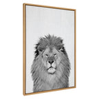 Sylvie Lion Framed Canvas by Simon Te Tai