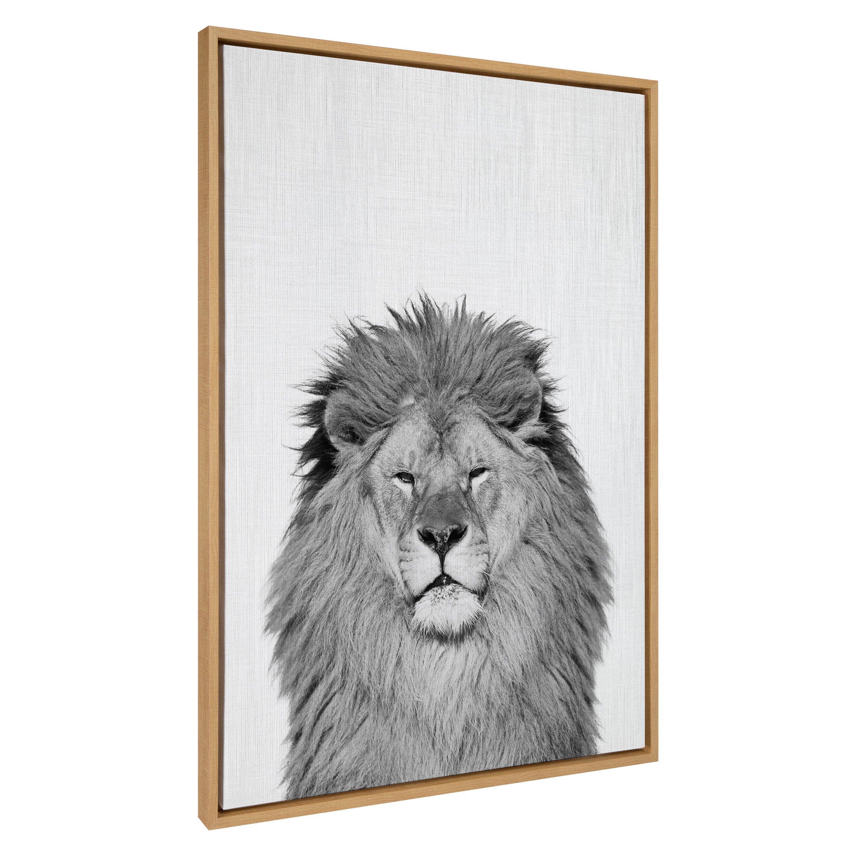 Sylvie Lion Framed Canvas by Simon Te Tai