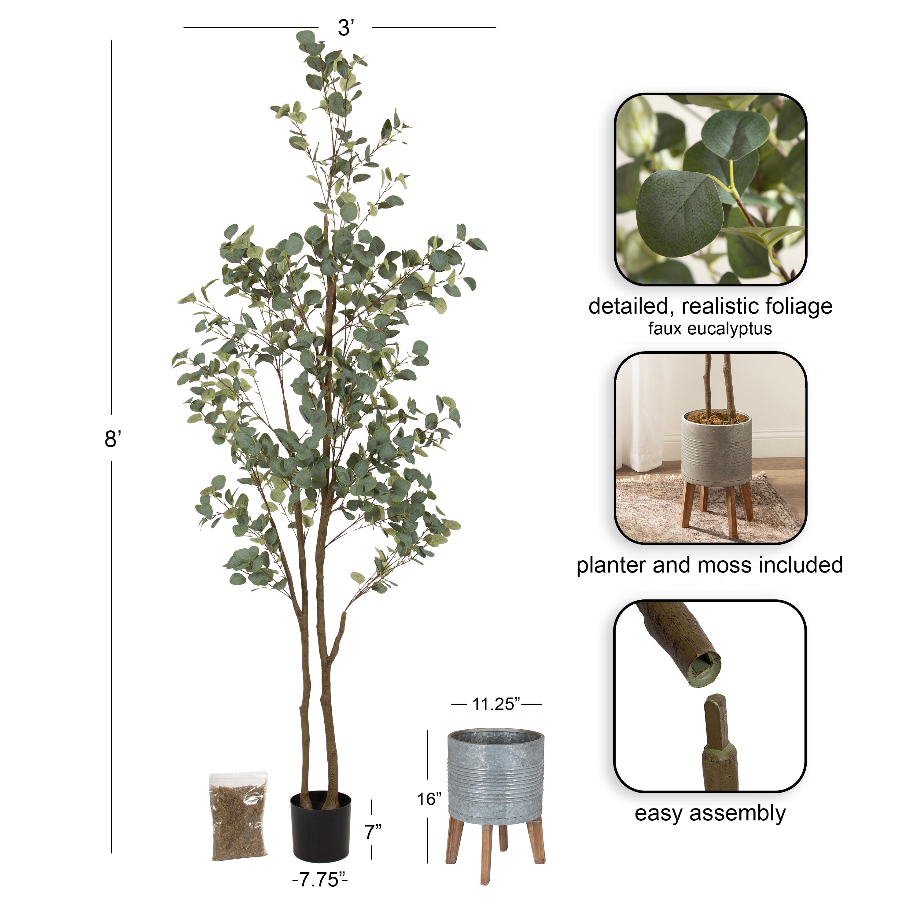 Eudora Faux Eucalyptus Tree