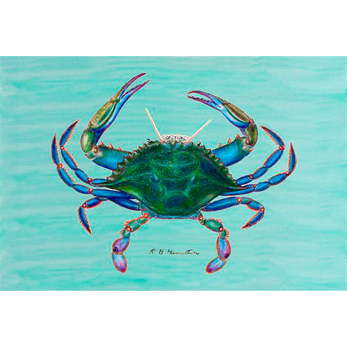 Betsy Drake Dm004G Blue Crab 30&Quot;X50&Quot; Door Mat