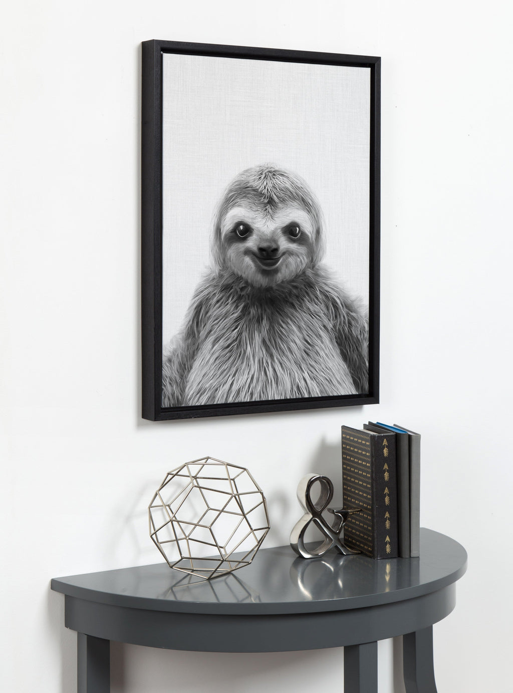 Sylvie Sloth Framed Canvas by Simon Te Tai