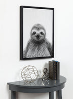 Sylvie Sloth Framed Canvas by Simon Te Tai