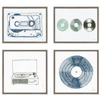 Sylvie Victrola Record Player Framed Canvas by Statement Goods