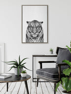 Sylvie Tiger Framed Canvas by Simon Te of Tai Prints