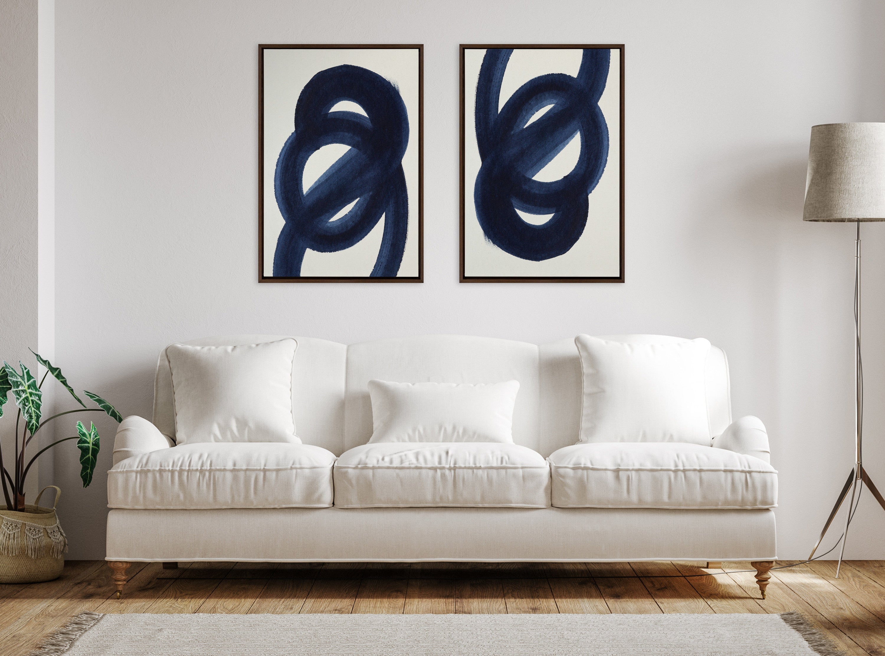 Sylvie Japandi 18 Framed Canvas by Rocket Jack