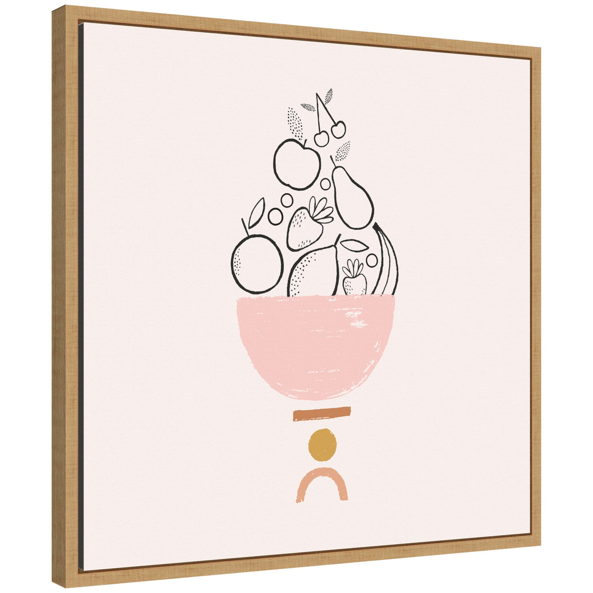 Sylvie Bowl of Fruitness Framed Canvas by Duchess Plum